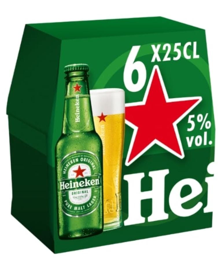 Biere blonde HEINEKEN 5% 6x25cl